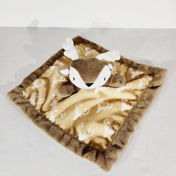 Levtex Deer Baby Security Blanket Lovey Brown White 11in 2018 Antlers Soft Toy - Picture 1 of 10